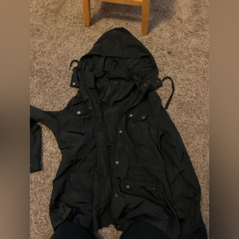 Black rain jacket